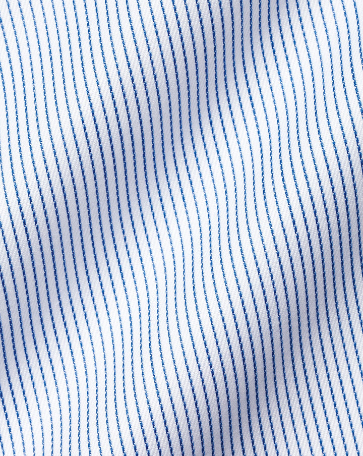 Charles Tyrwhitt Ocean Blue Egyptian Cotton Twill Hairline Stripe Slim Fit Shirt