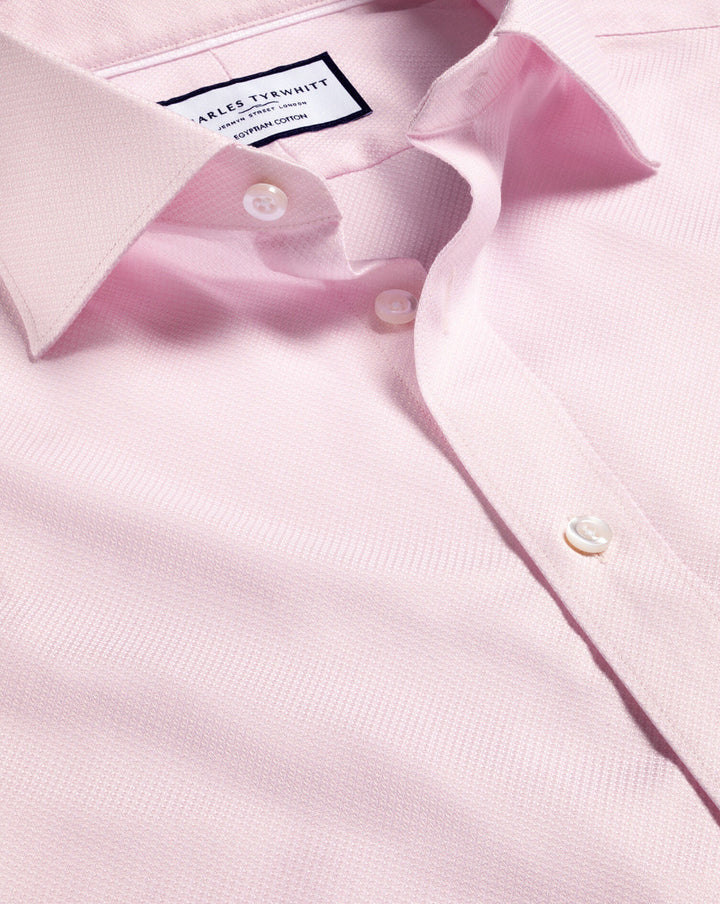 Light Pink Egyptian Cotton Hudson Weave Slim Fit Shirt