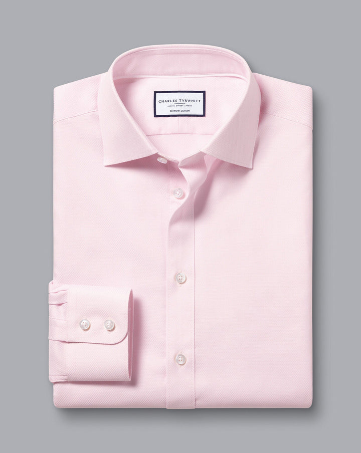 Light Pink Egyptian Cotton Hudson Weave Slim Fit Shirt