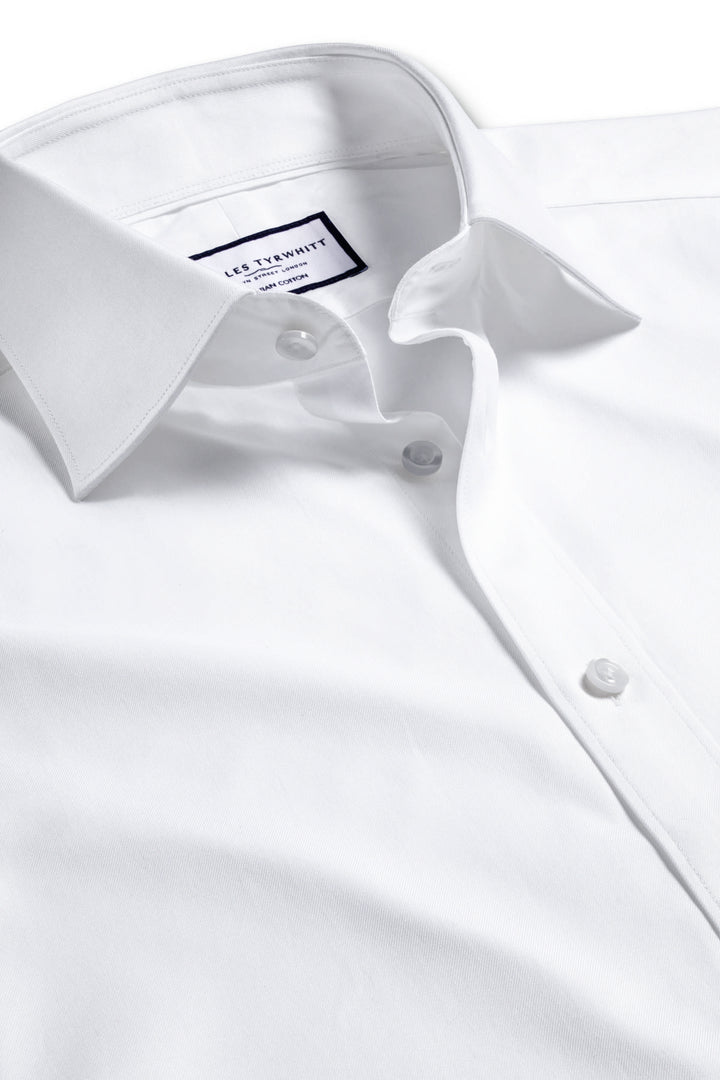 White Egyptian Cotton Twill Slim Fit Shirt