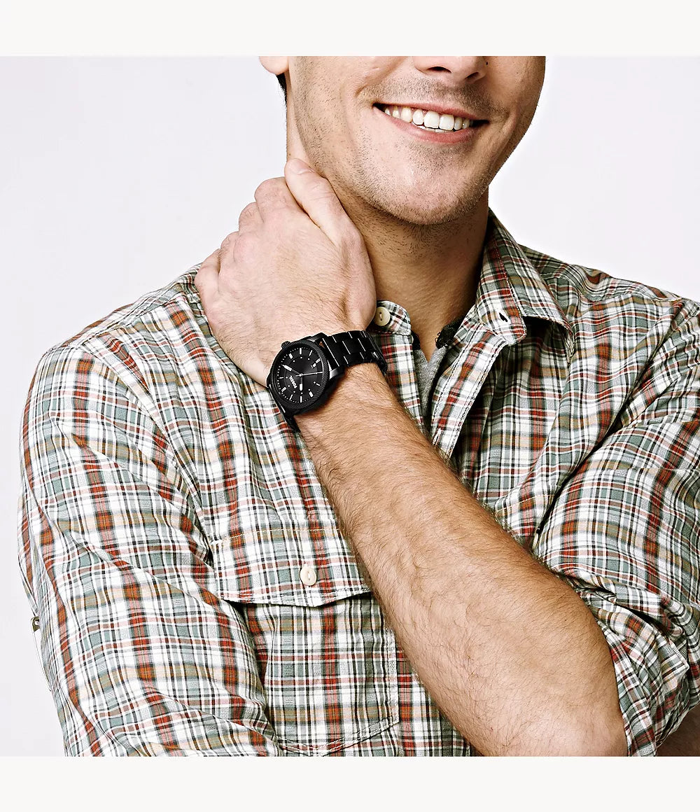Fossil Machine Black Stainless Steel Watch FS4775