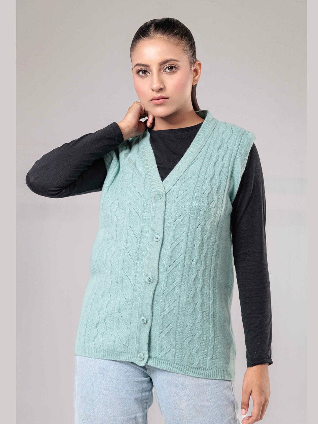 Oxford Ladies S/L Cardigan L-995 (Green)