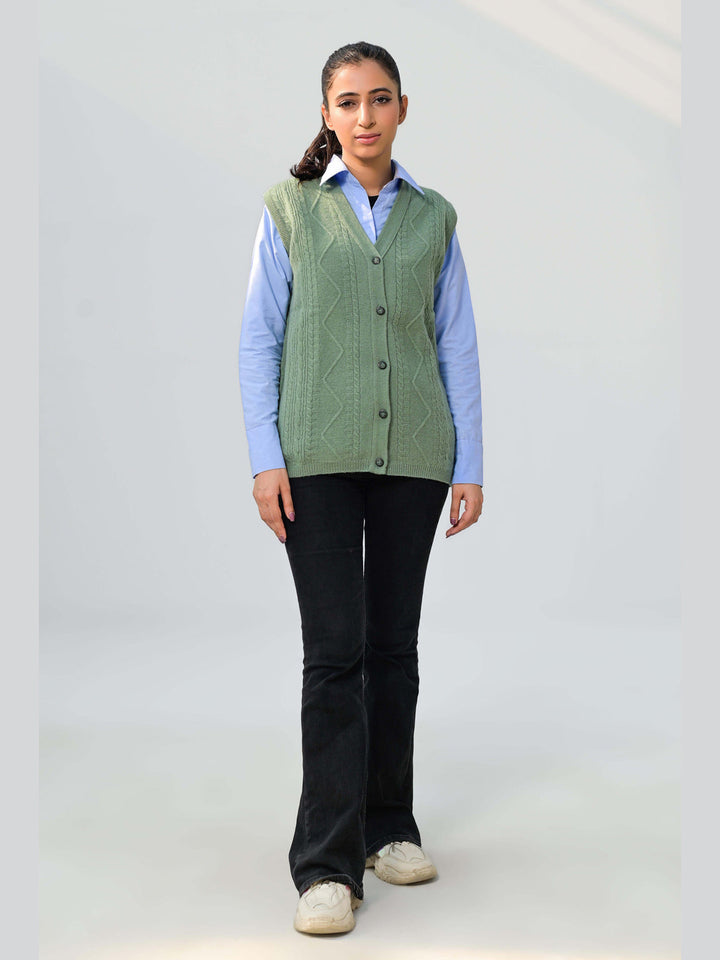 Oxford Ladies L/S Cardigan L-990 (Green)