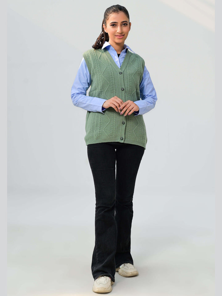 Oxford Ladies L/S Cardigan L-990 (Green)