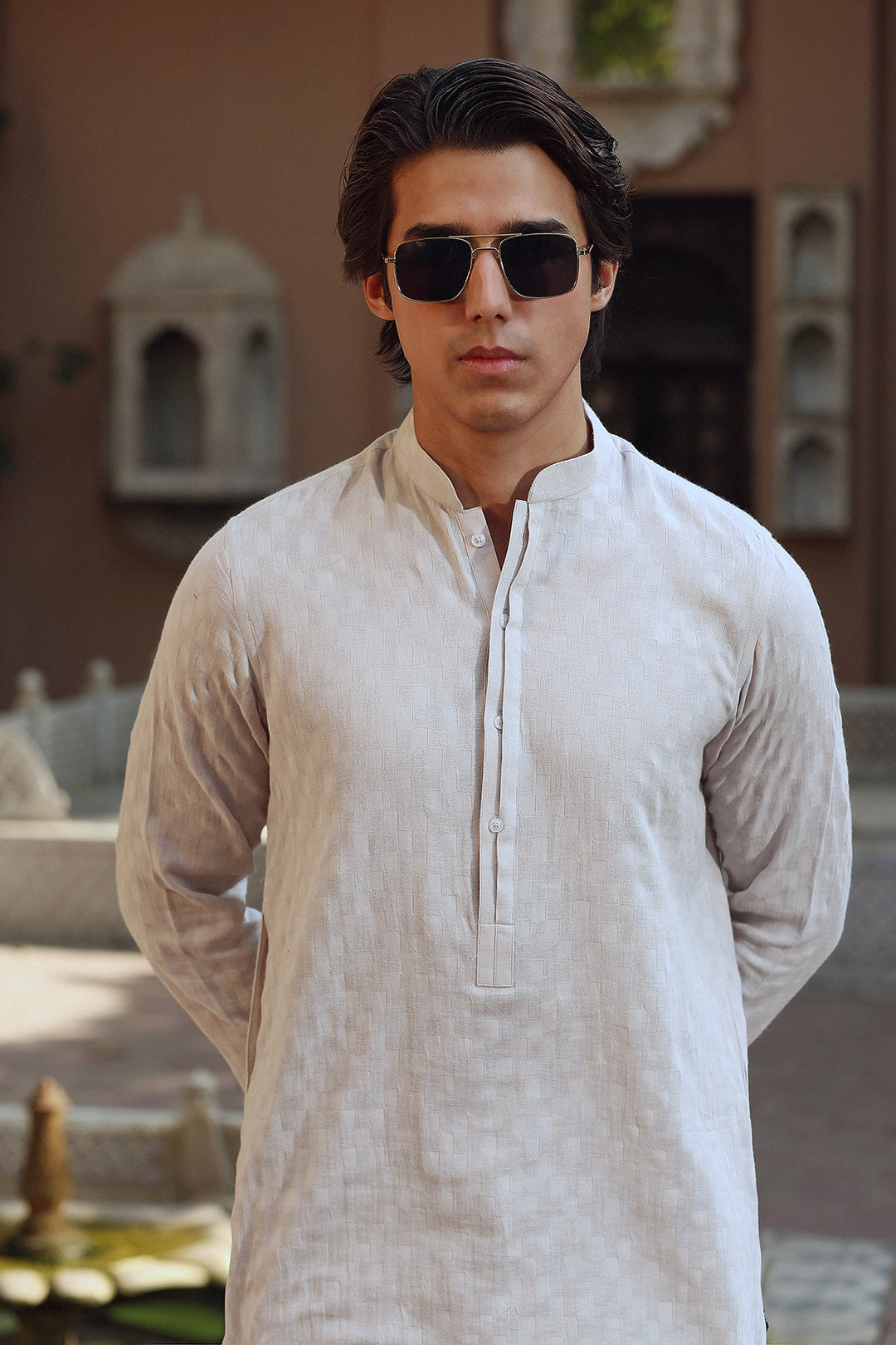 Classic Dobby Cotton DBL Placket Kurta Trouser