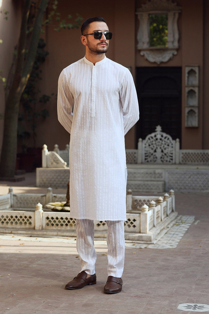 Classic Cotton Stripe Linning Kurta Trouser