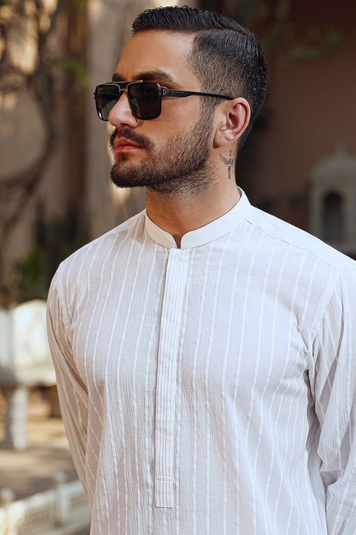 Classic Cotton Stripe Linning Kurta Trouser