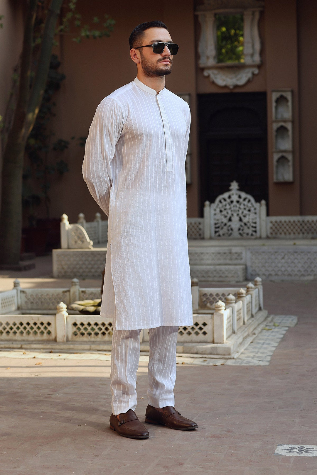 Classic Cotton Stripe Linning Kurta Trouser