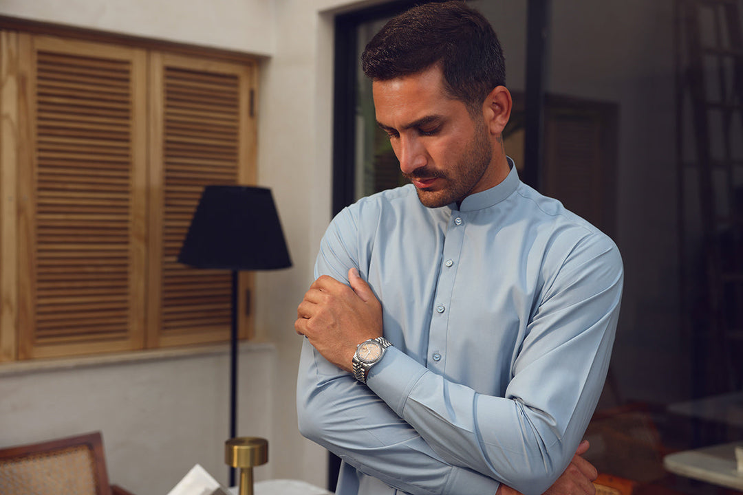 Ice Blue Kamzeez Shalwar