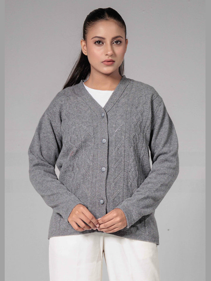 Oxford Ladies F/S Cardigan L-995 (Grey)