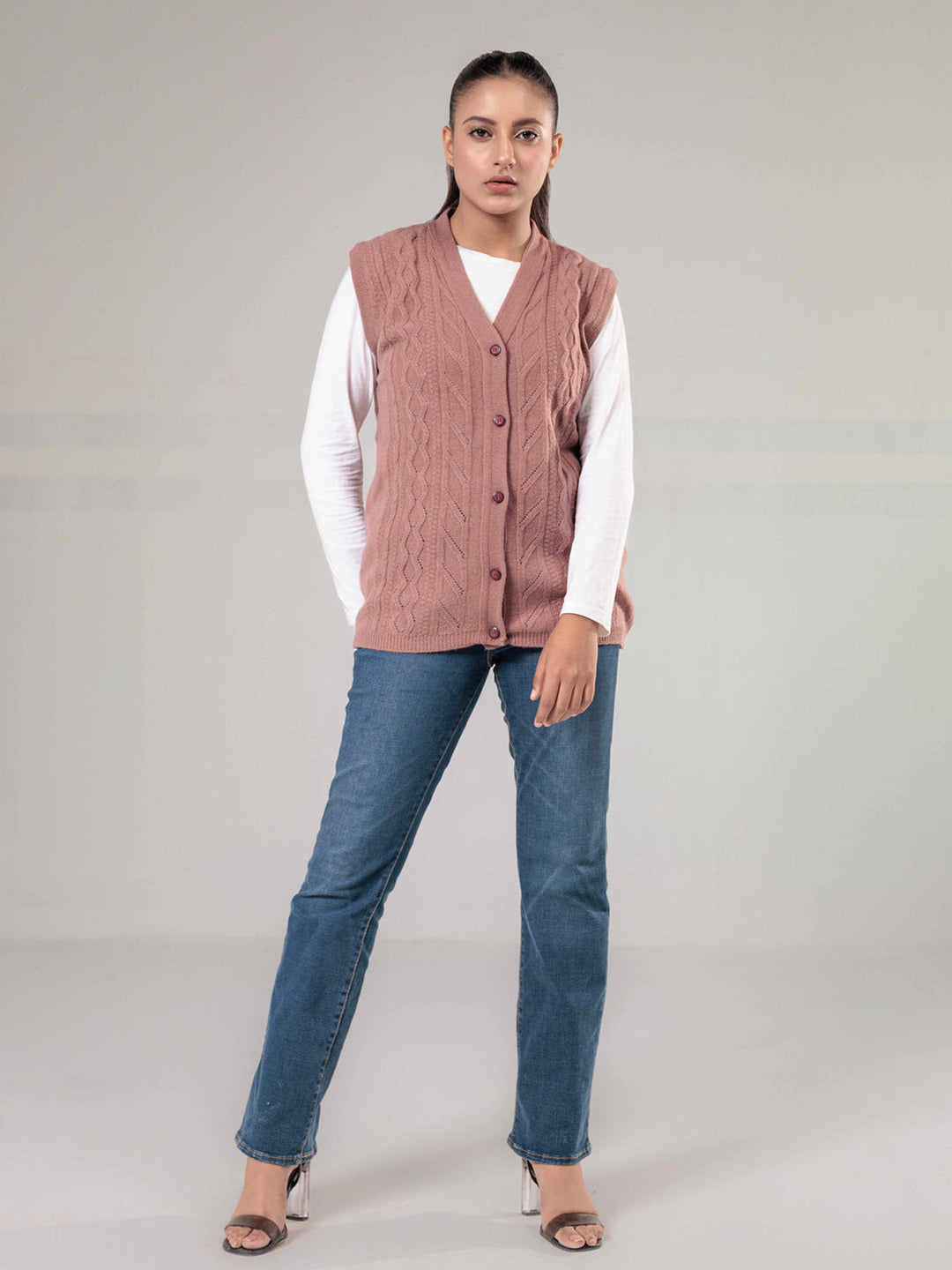 Oxford Ladies S/L Cardigan L-995 (Pink)