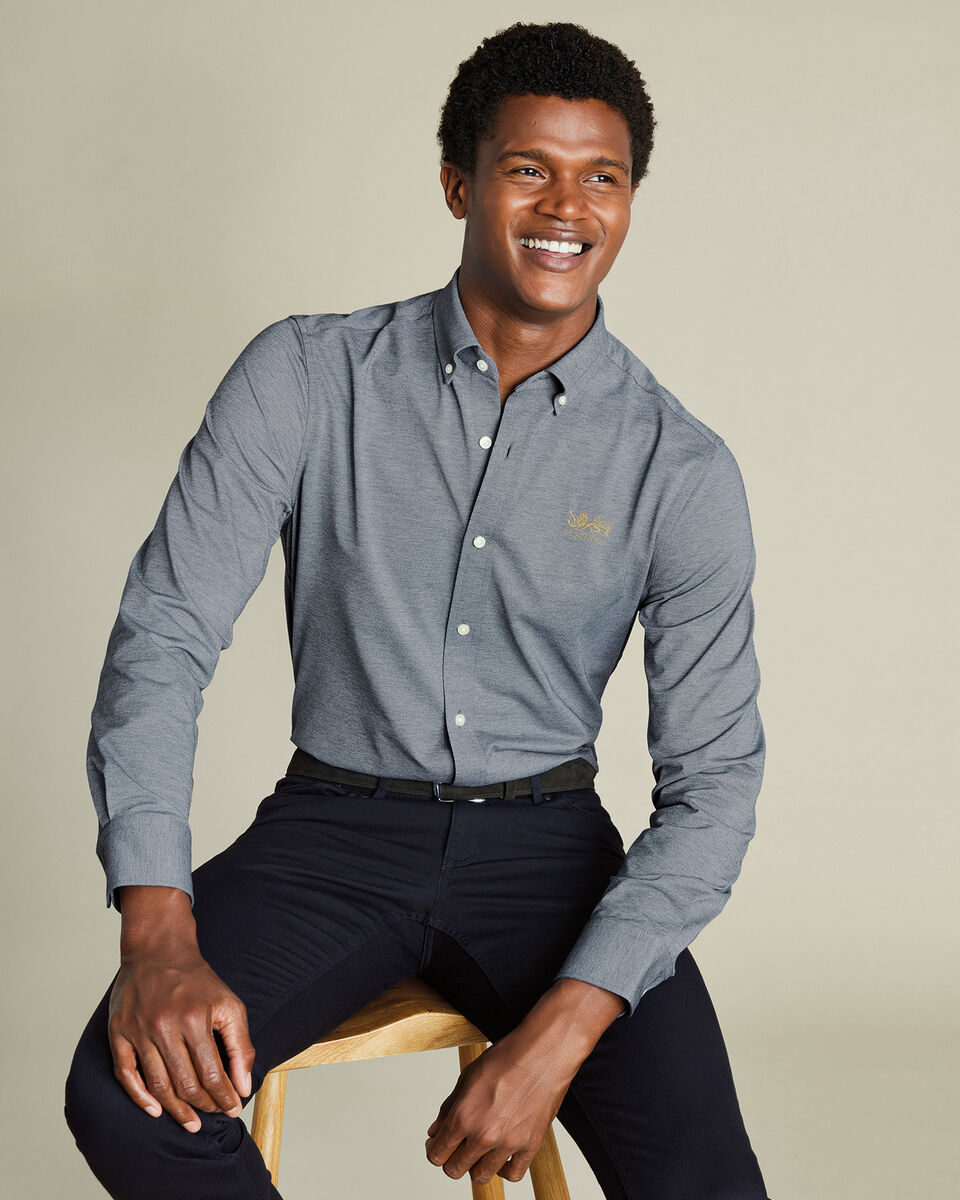 Flint Grey The Lions (Tm) Four-Way Stretch Button Down Jersey Shirt