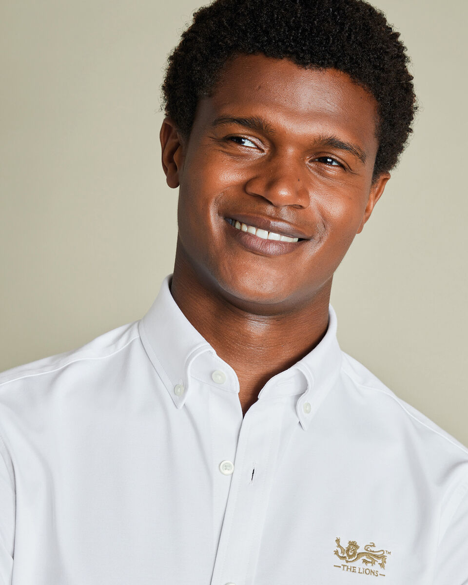 White The Lions (Tm) Four-Way Stretch Button Down Jersey Shirt