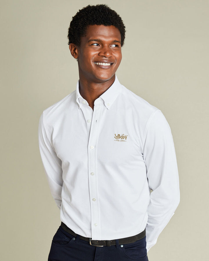 White The Lions (Tm) Four-Way Stretch Button Down Jersey Shirt