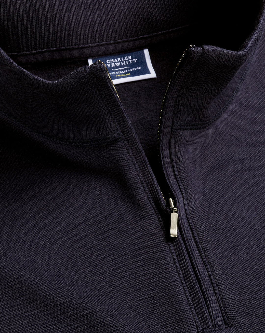 Navy Blue Zip Neck Sweat Jumper