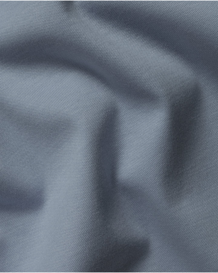Steel Blue Plain Short Sleeve Jersey Polo JEP0317DEN
