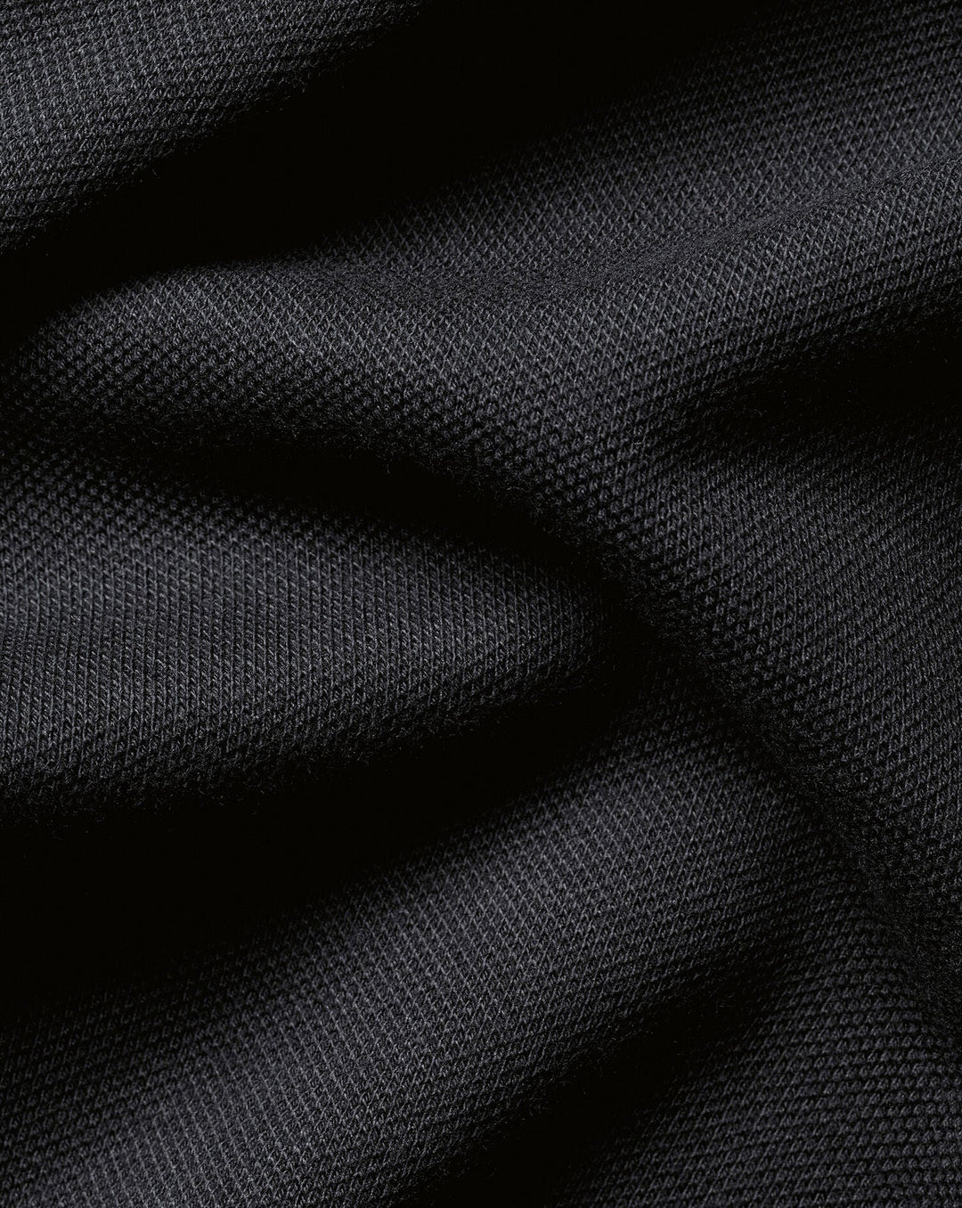 Charles Tyrwhitt Black Solid Short Sleeve Cotton Tyrwhitt Pique Polo