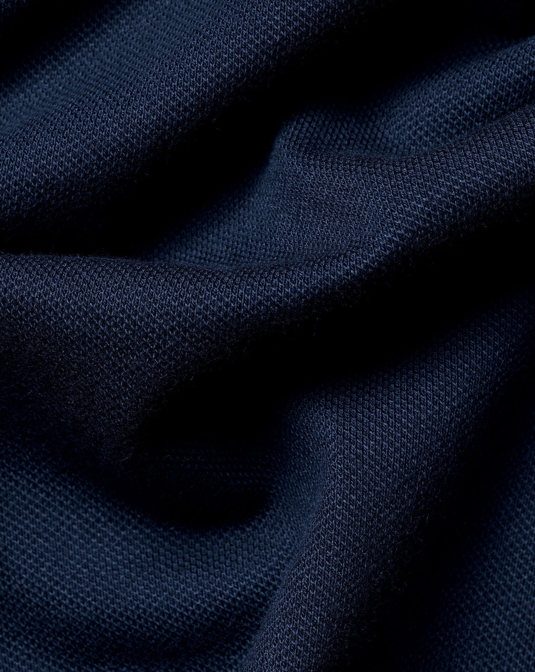 Navy Blue Solid Long Sleeve Plain Tyrwhitt Pique Polo