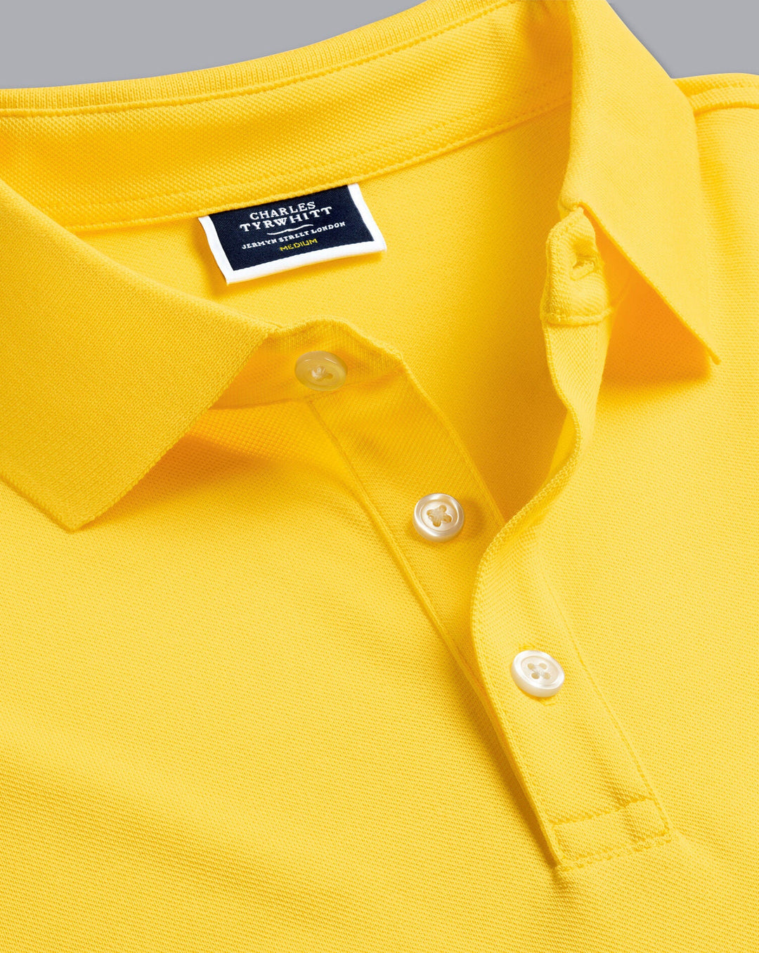 Lemon Solid Short Sleeve Cotton Tyrwhitt Pique Polo