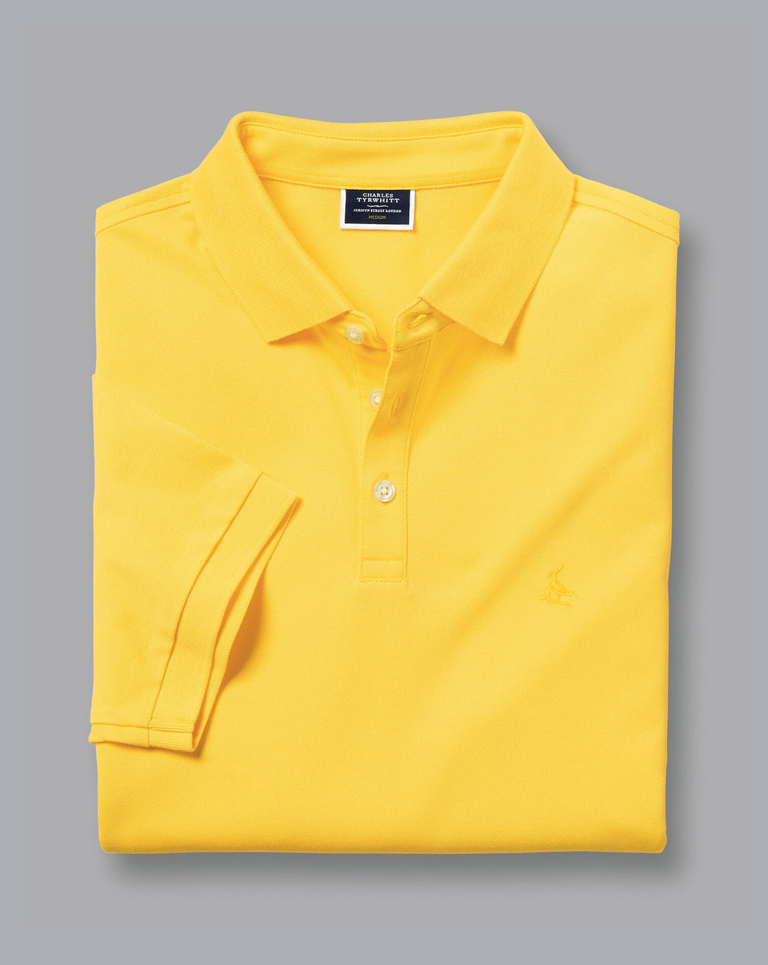 Lemon Solid Short Sleeve Cotton Tyrwhitt Pique Polo