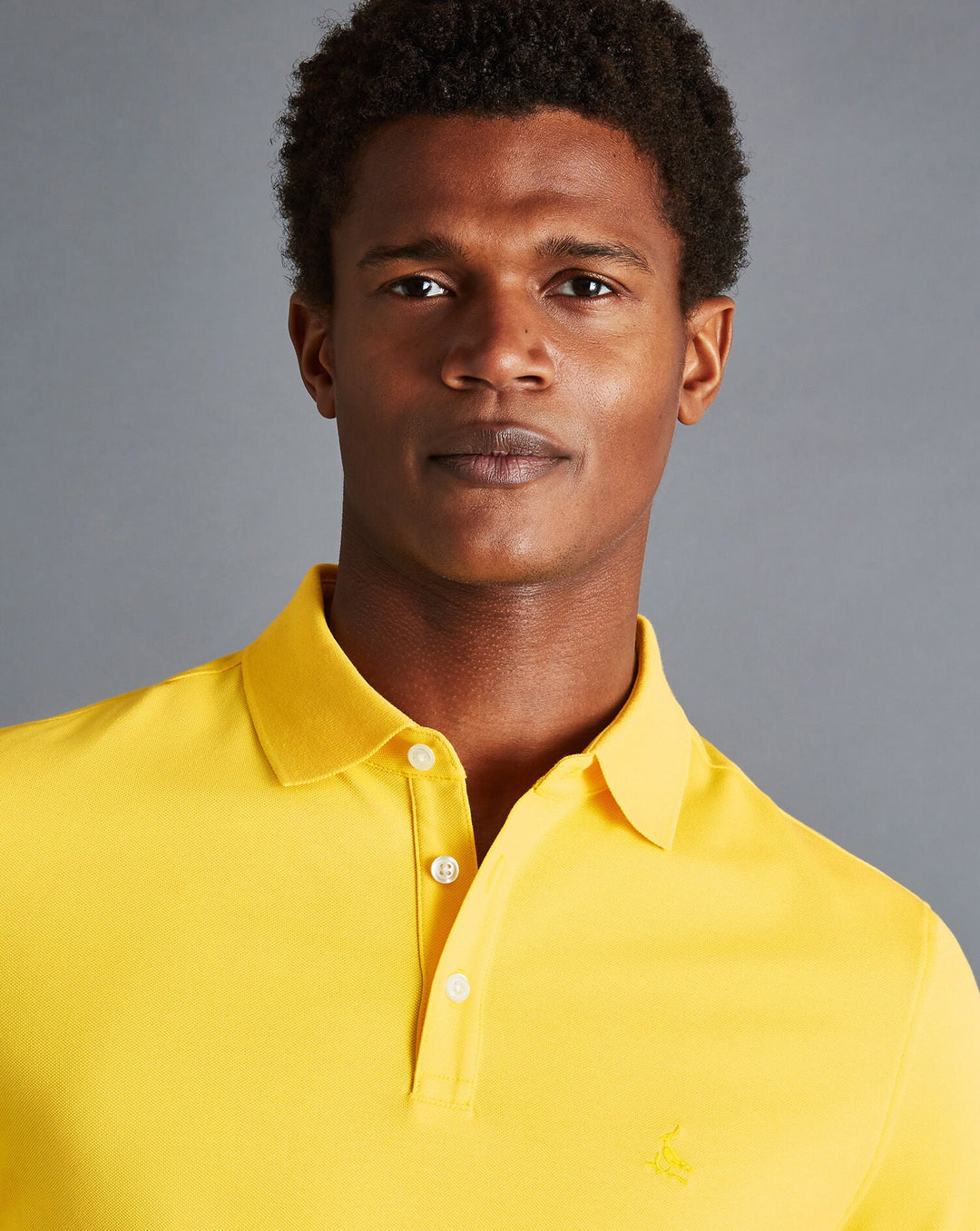 Charles Tyrwhitt Lemon Solid Short Sleeve Cotton Tyrwhitt Pique Polo