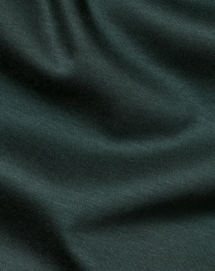 Charles Tyrwhitt Dark Green Plain Long Sleeve Jersey Polo