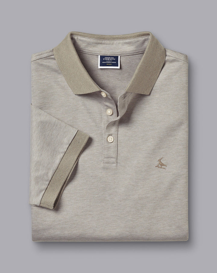 Mocha Birds eye Pique Short Sleeve Cotton Pique Polo