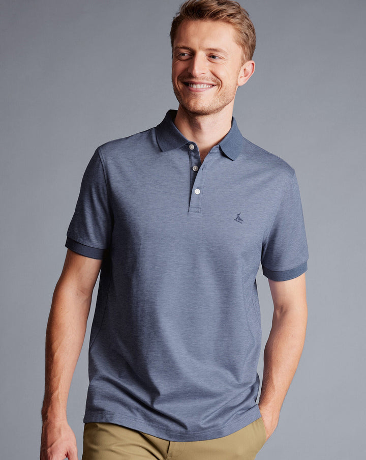 Royal Blue Birdseye Pique Short Sleeve Cotton Pique Polo