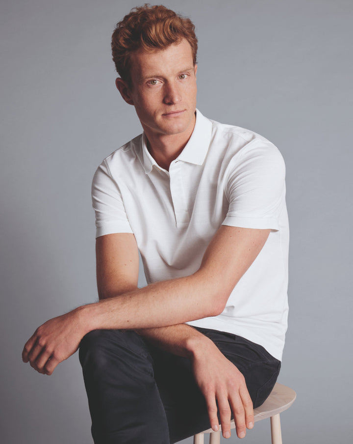 White Tyrwhitt Cool Short Sleeve Polo