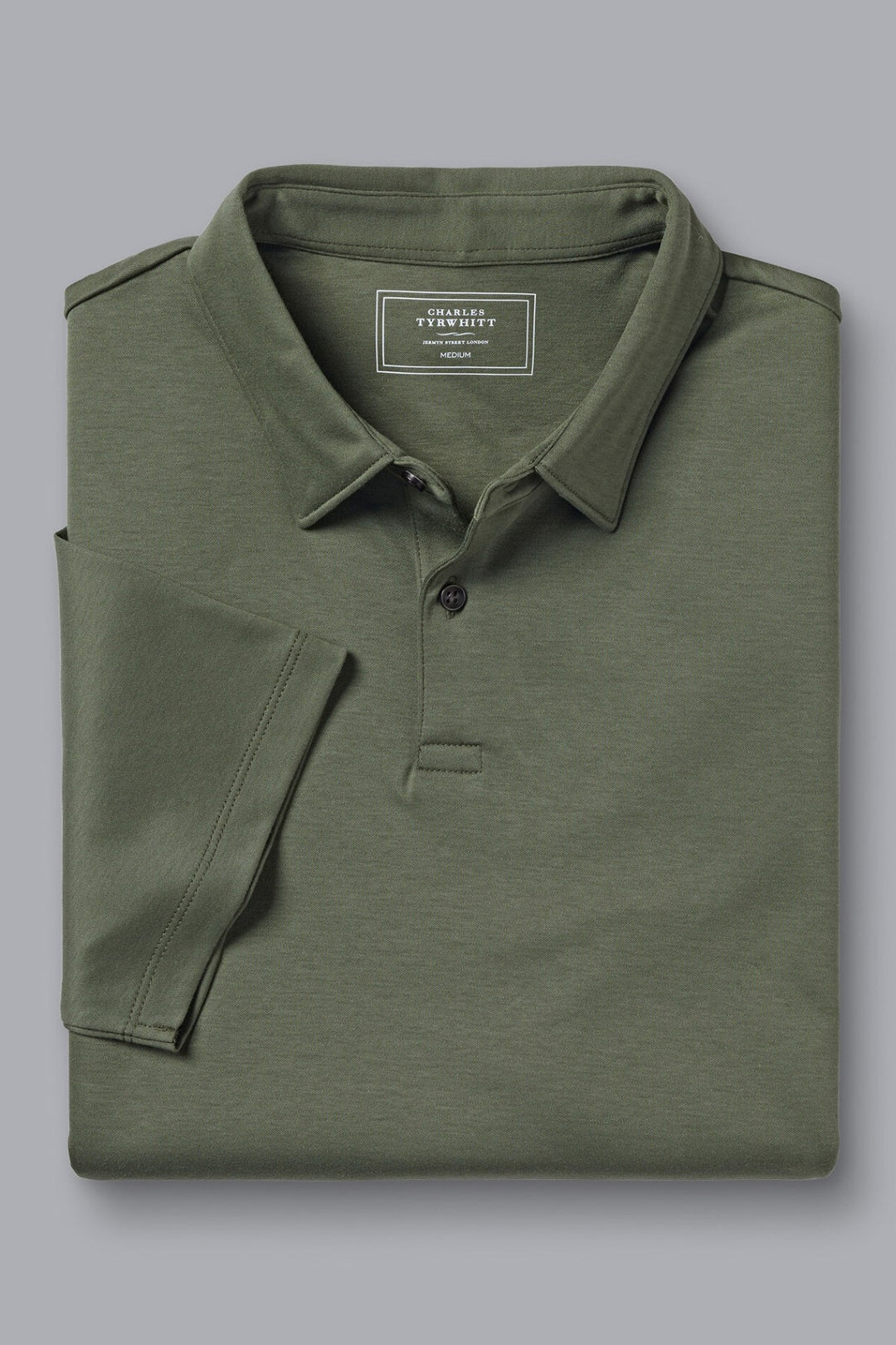 Olive Plain Short Sleeve Jersey Polo