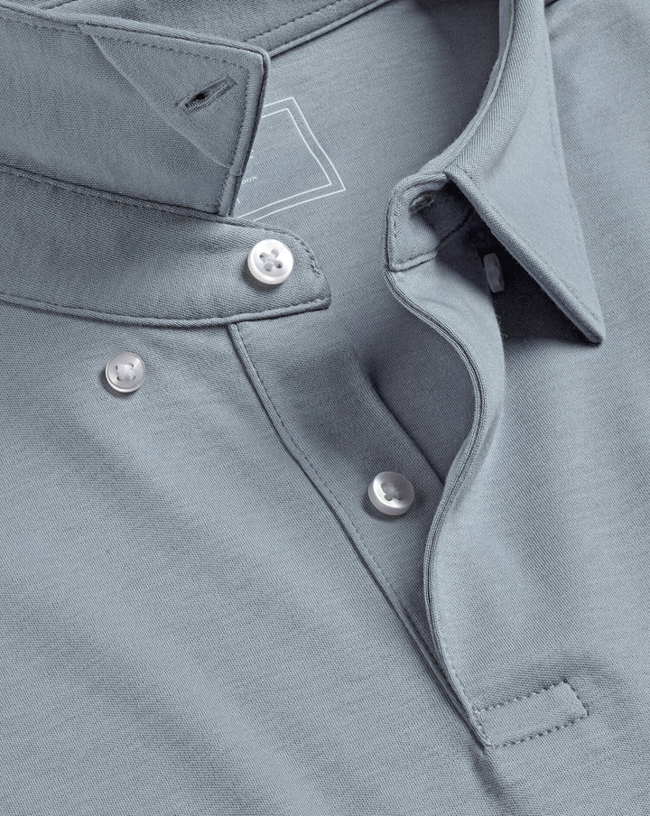 Silver Plain Short Sleeve Jersey Polo