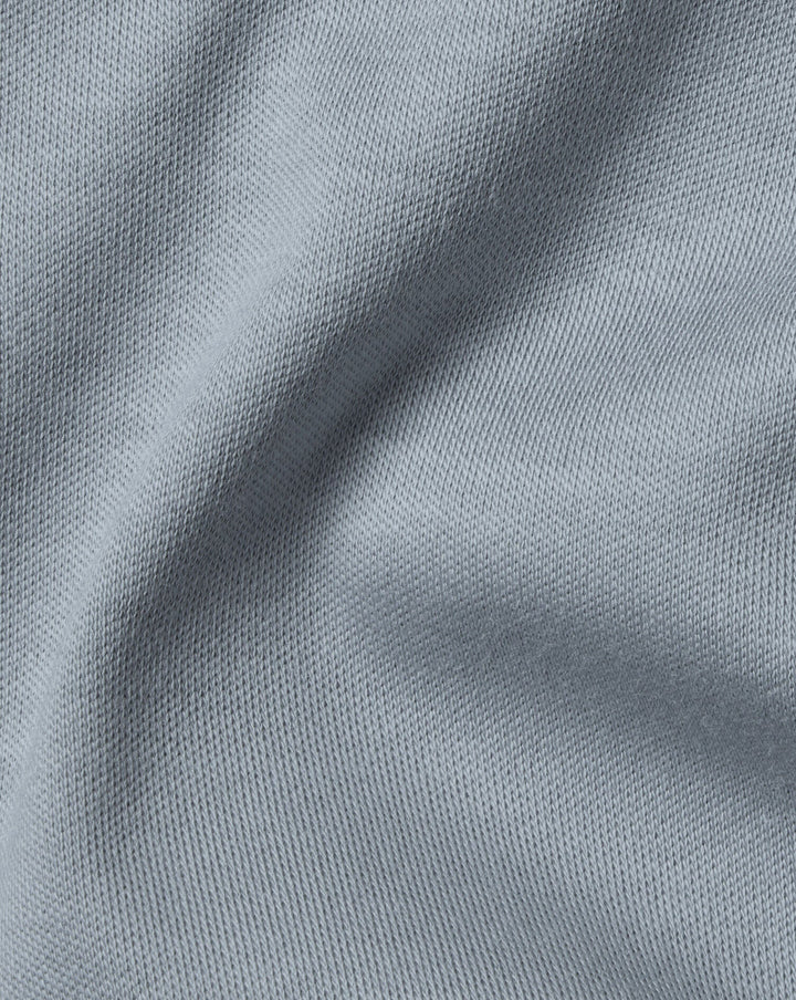 Silver Plain Short Sleeve Jersey Polo