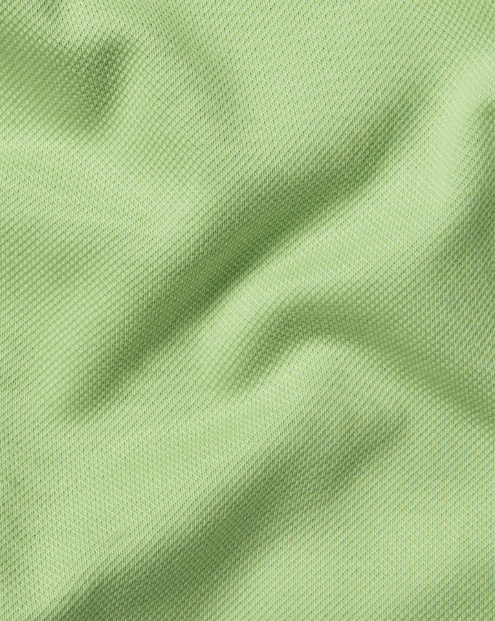 Lime Green Solid Short Sleeve Cotton Tyrwhitt Pique Polo