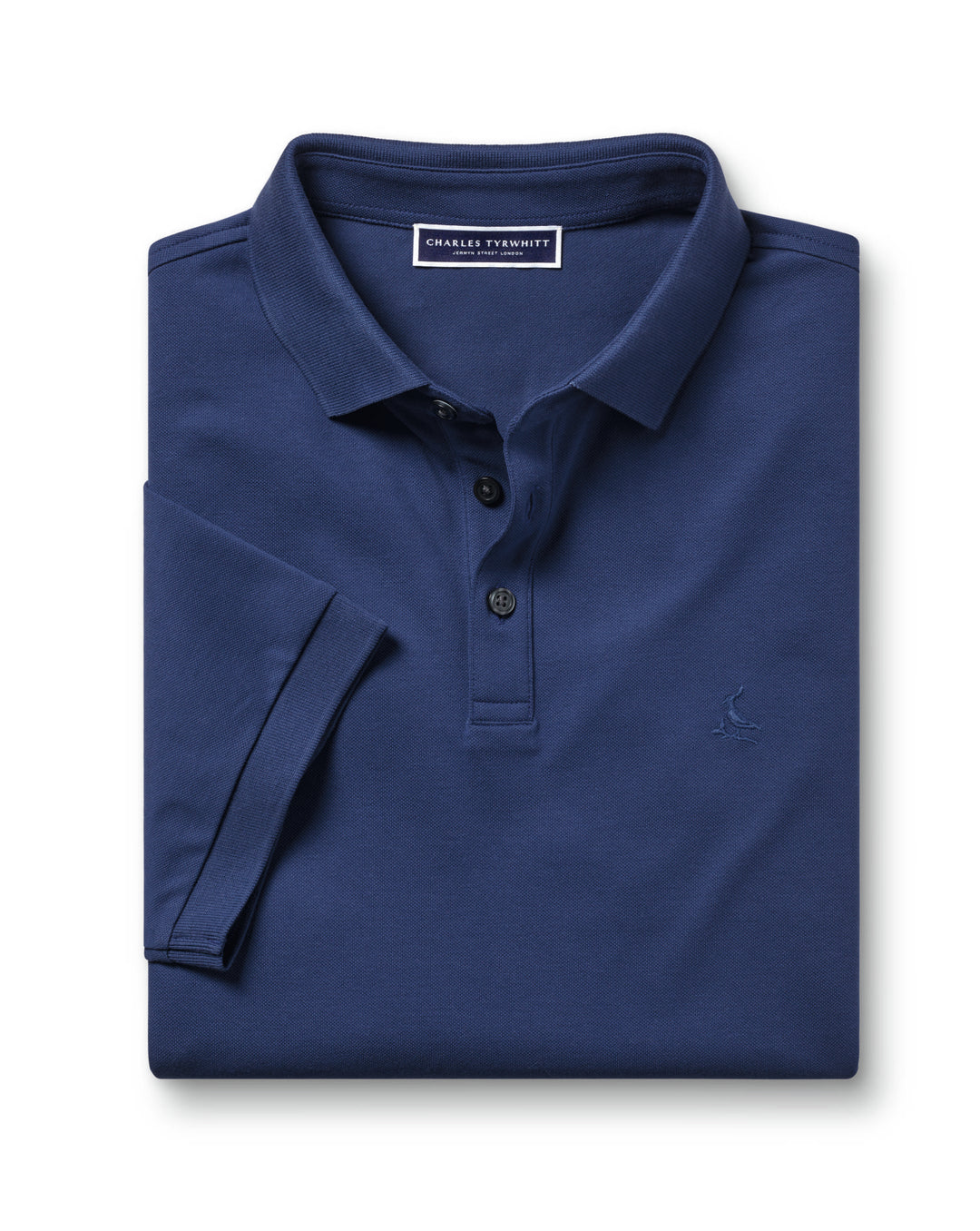 Royal Blue Solid Short Sleeve Cotton Tyrwhitt Pique Polo JEP0406RYL
