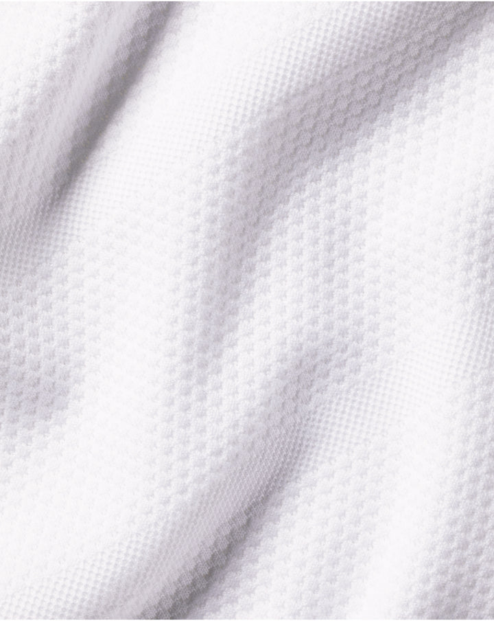 White Popcorn Textured Stripe Tyrwhitt Cool Polo JEP0408WHT