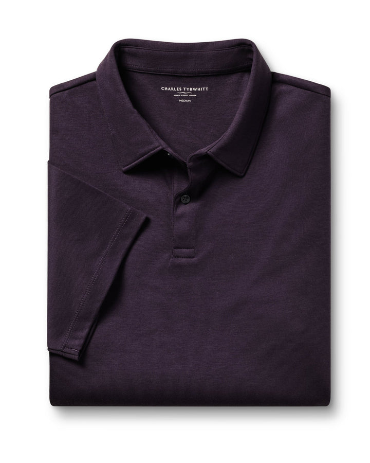 Dark Mauve Plain Short Sleeve Jersey Polo