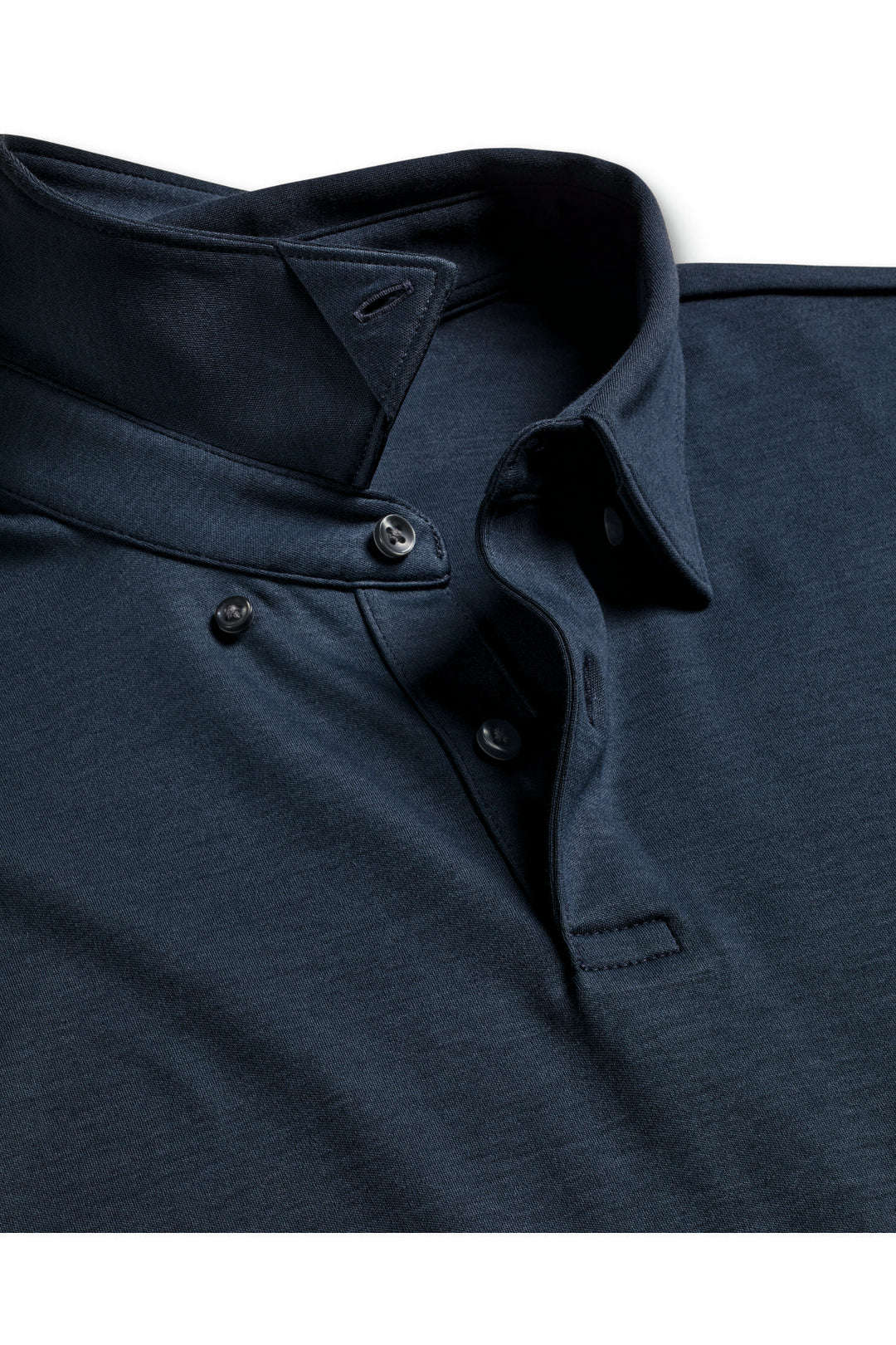 Petrol Blue Plain Long Sleeve Jersey Polo