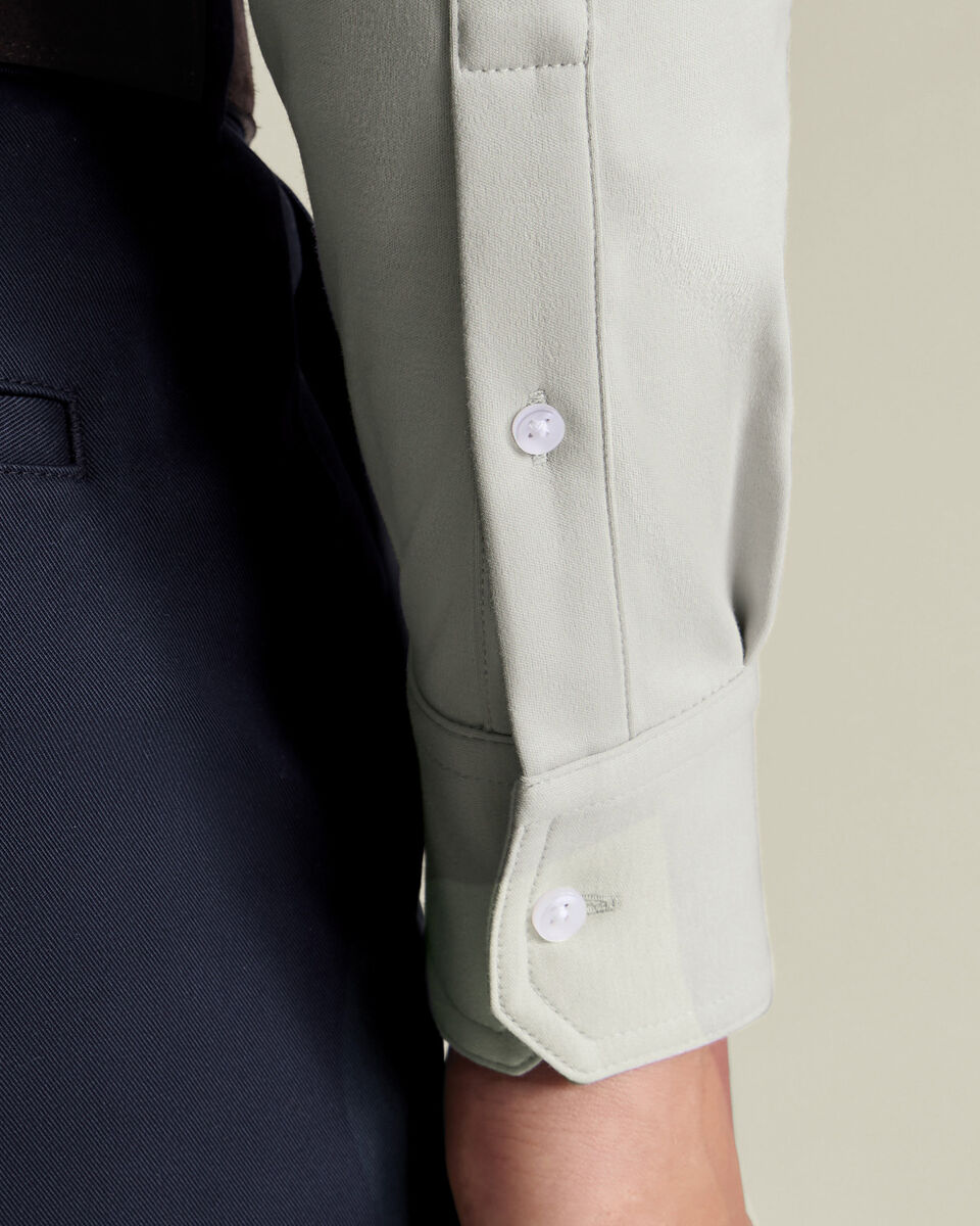 Silver Grey Long Sleeve Jersey Polo