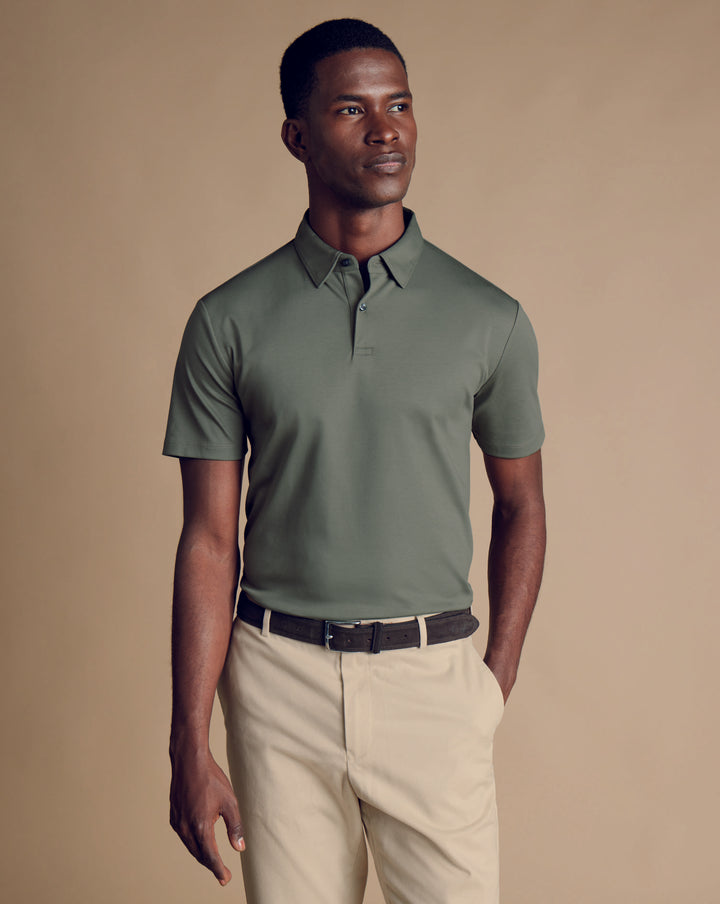 Sage Green Plain Short Sleeve Jersey Polo JEP0430SGE