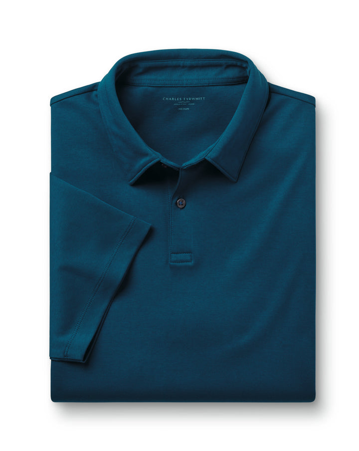 Turquoise Blue Plain Short Sleeve Jersey Polo JEP0430TQB