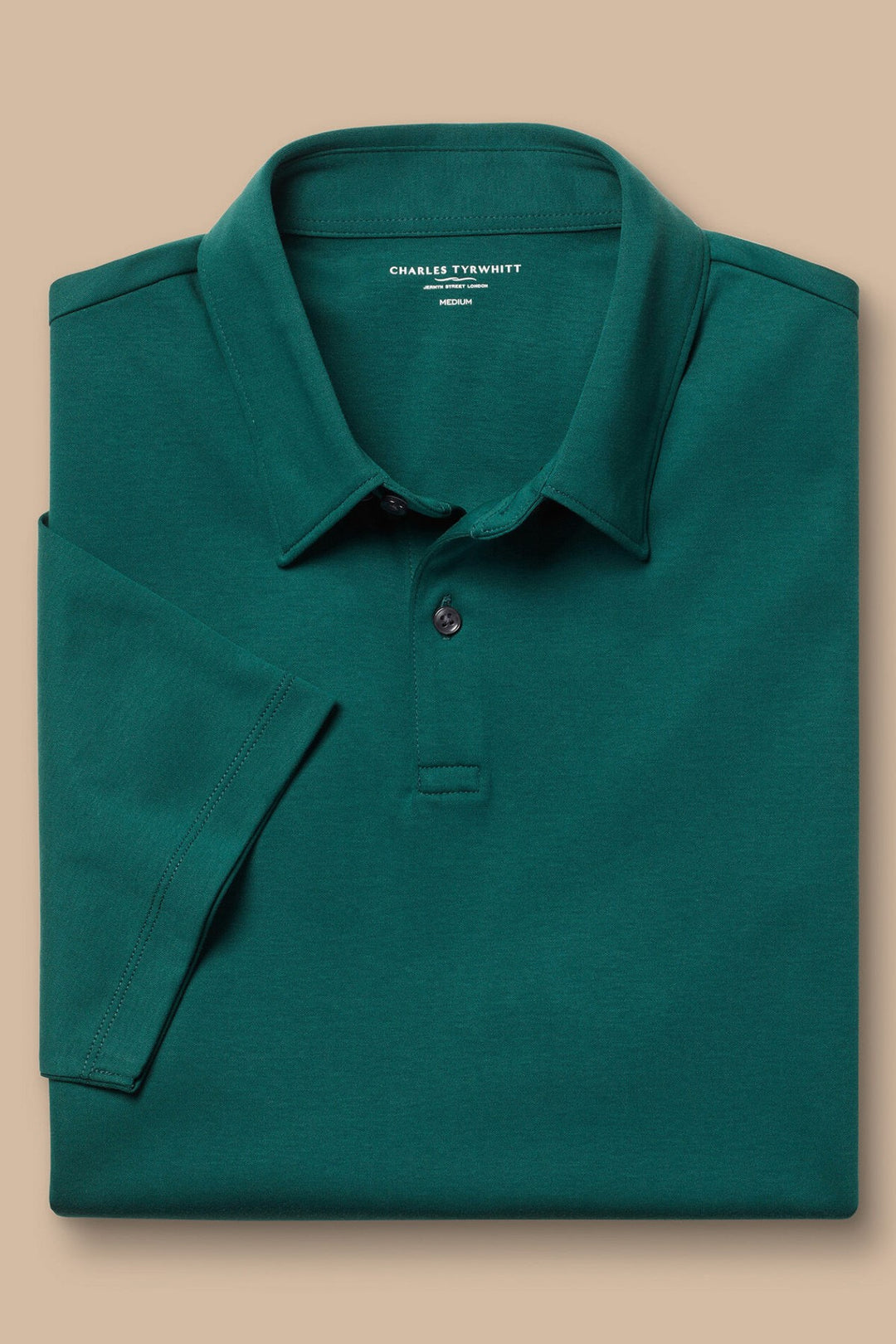 Green Plain Short Sleeve Jersey Polo