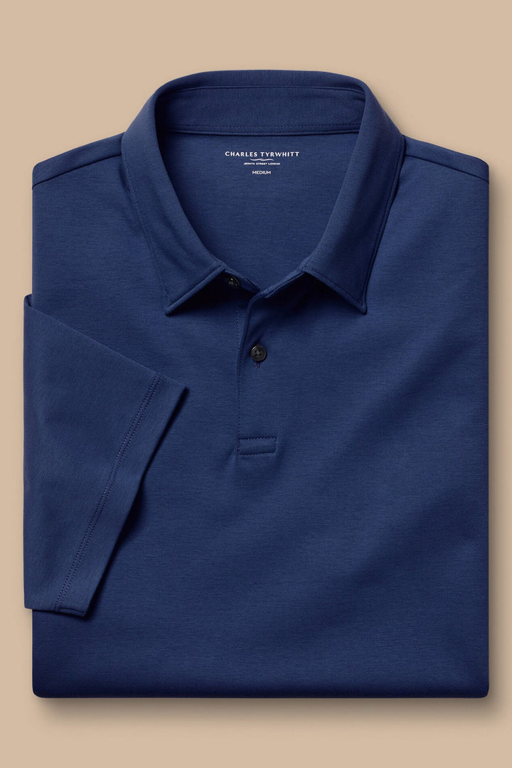 Ocean Blue Plain Short Sleeve Jersey Polo