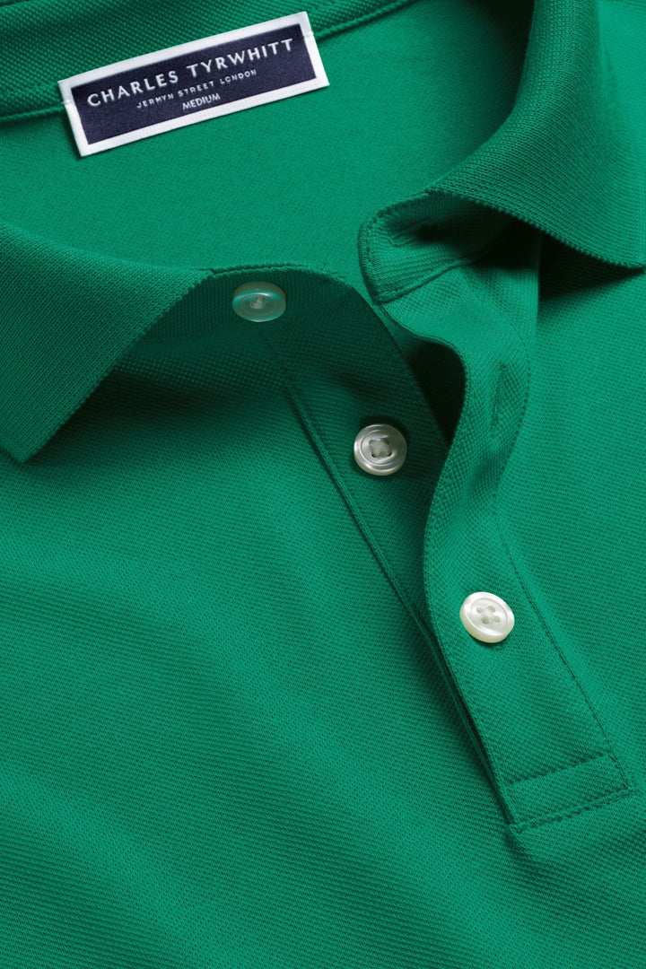 Bright Green Short Sleeve Cotton Pique Polo