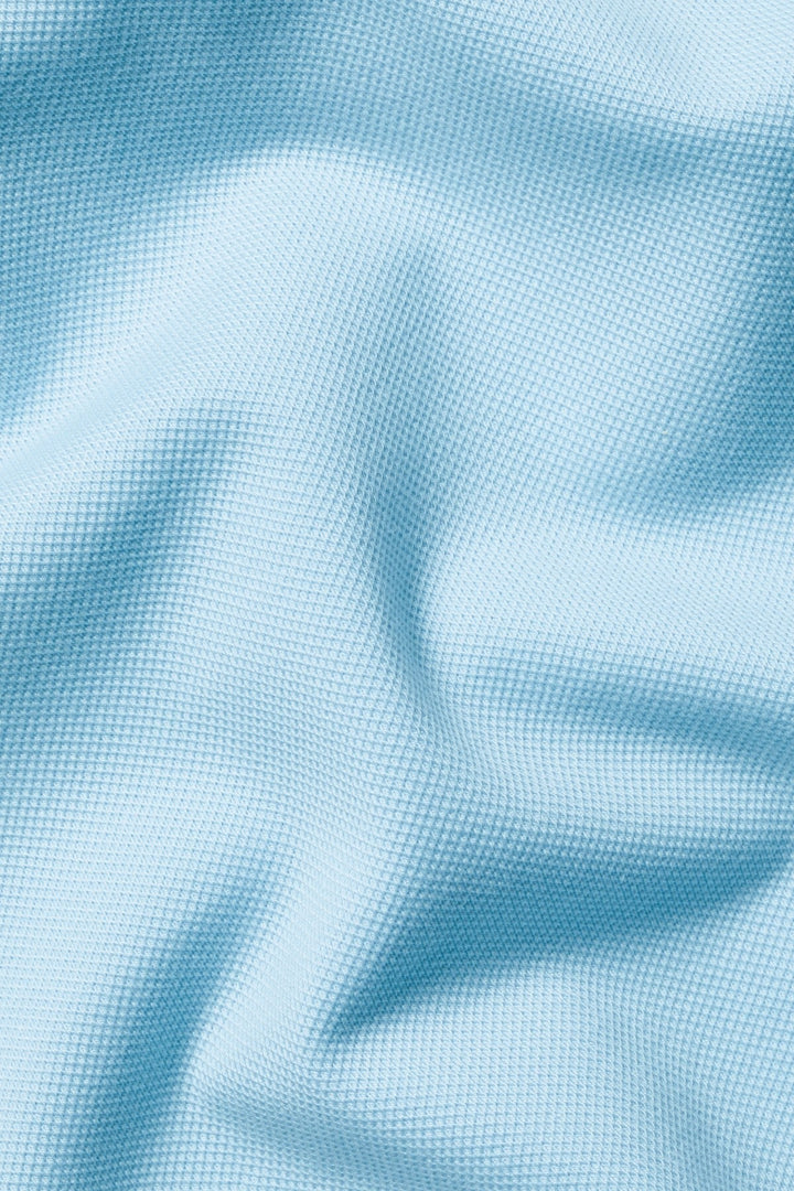 Light Blue Short Sleeve Cotton Pique Polo