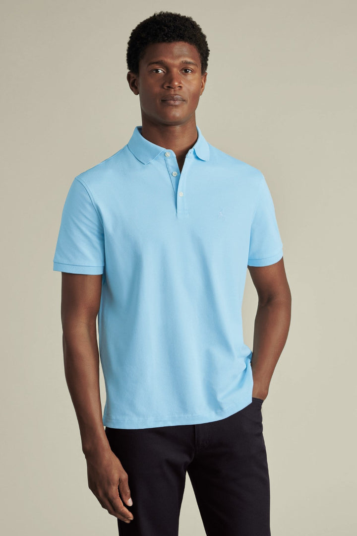 Light Blue Short Sleeve Cotton Pique Polo