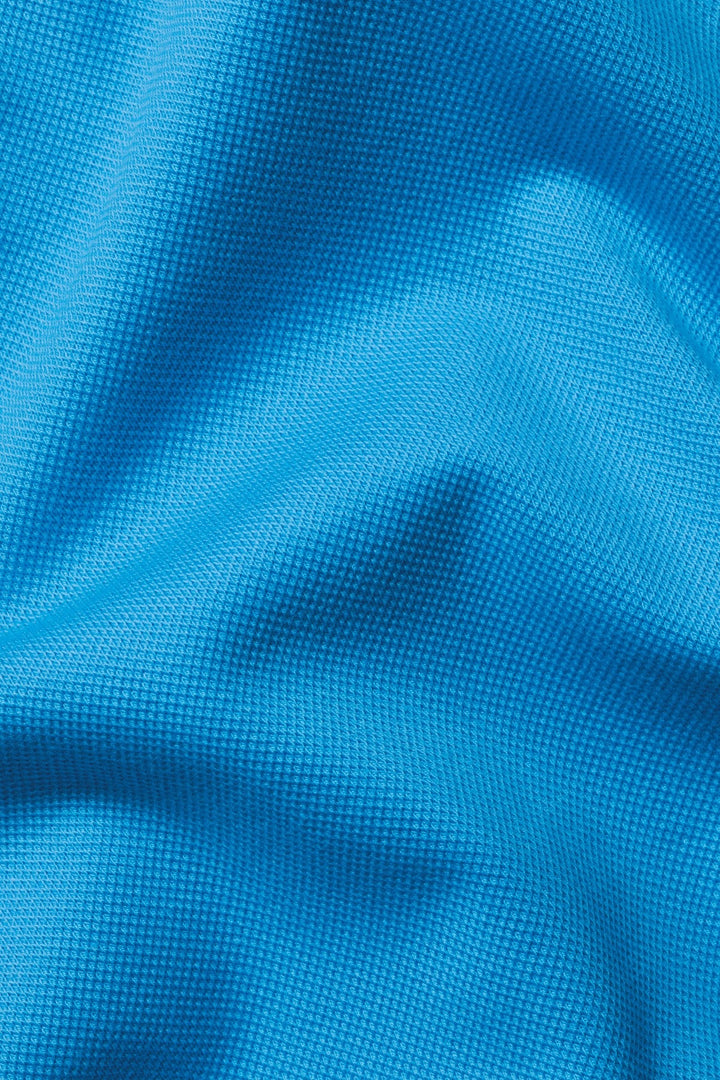 Turquoise Blue Short Sleeve Cotton Pique Polo