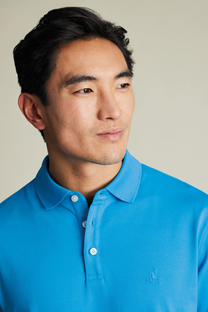 Turquoise Blue Short Sleeve Cotton Pique Polo