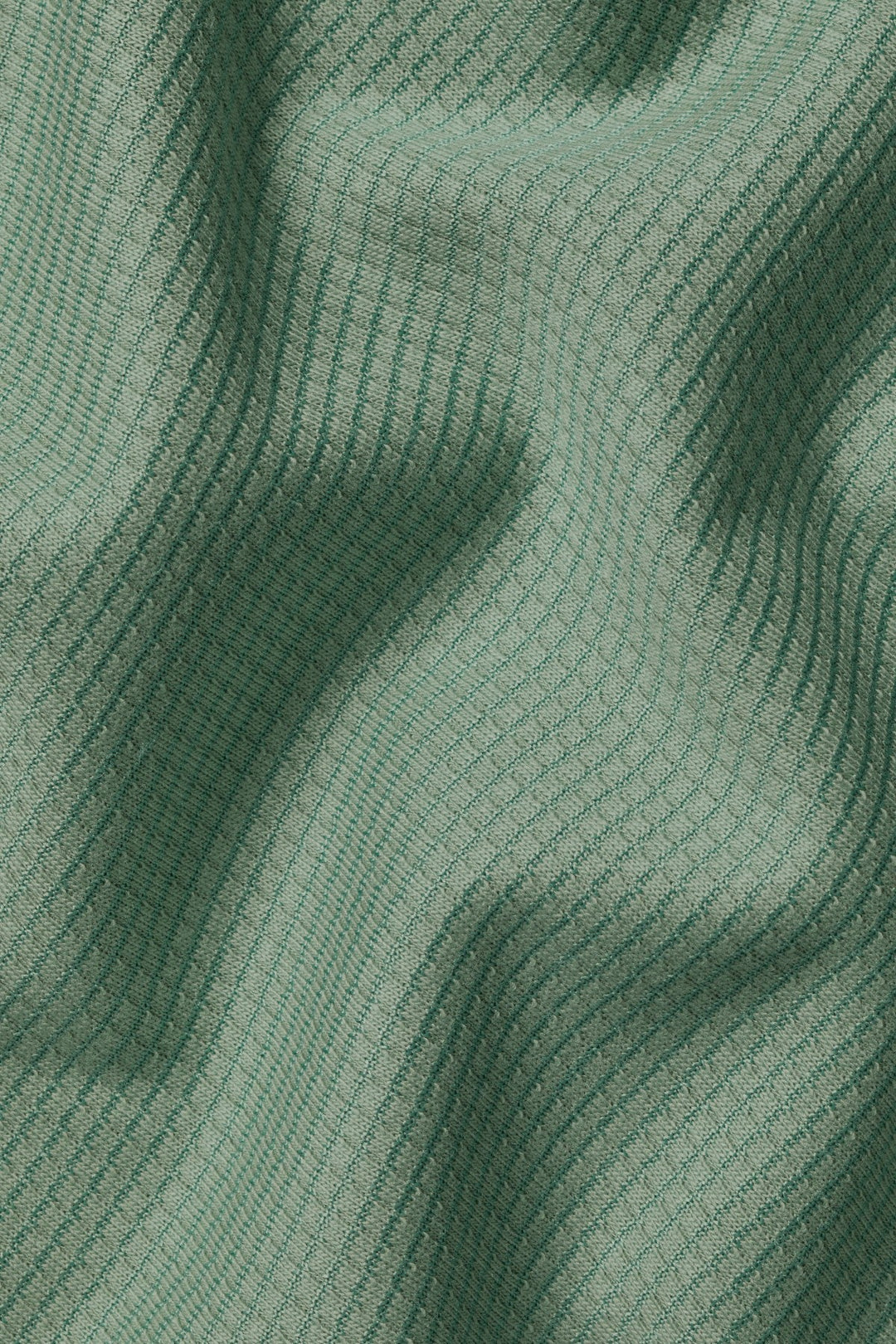 Green Short Sleeve Textured Zip Performance Polo