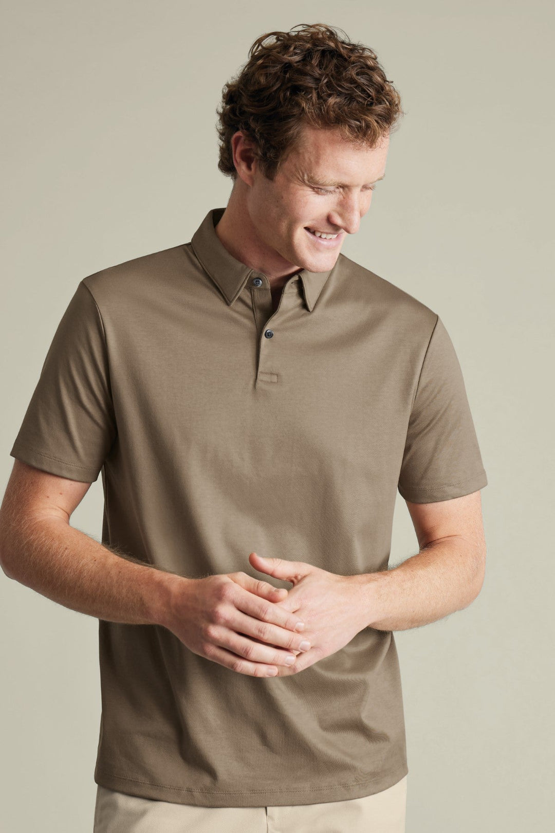 Mocha Plain Short Sleeve Jersey Polo