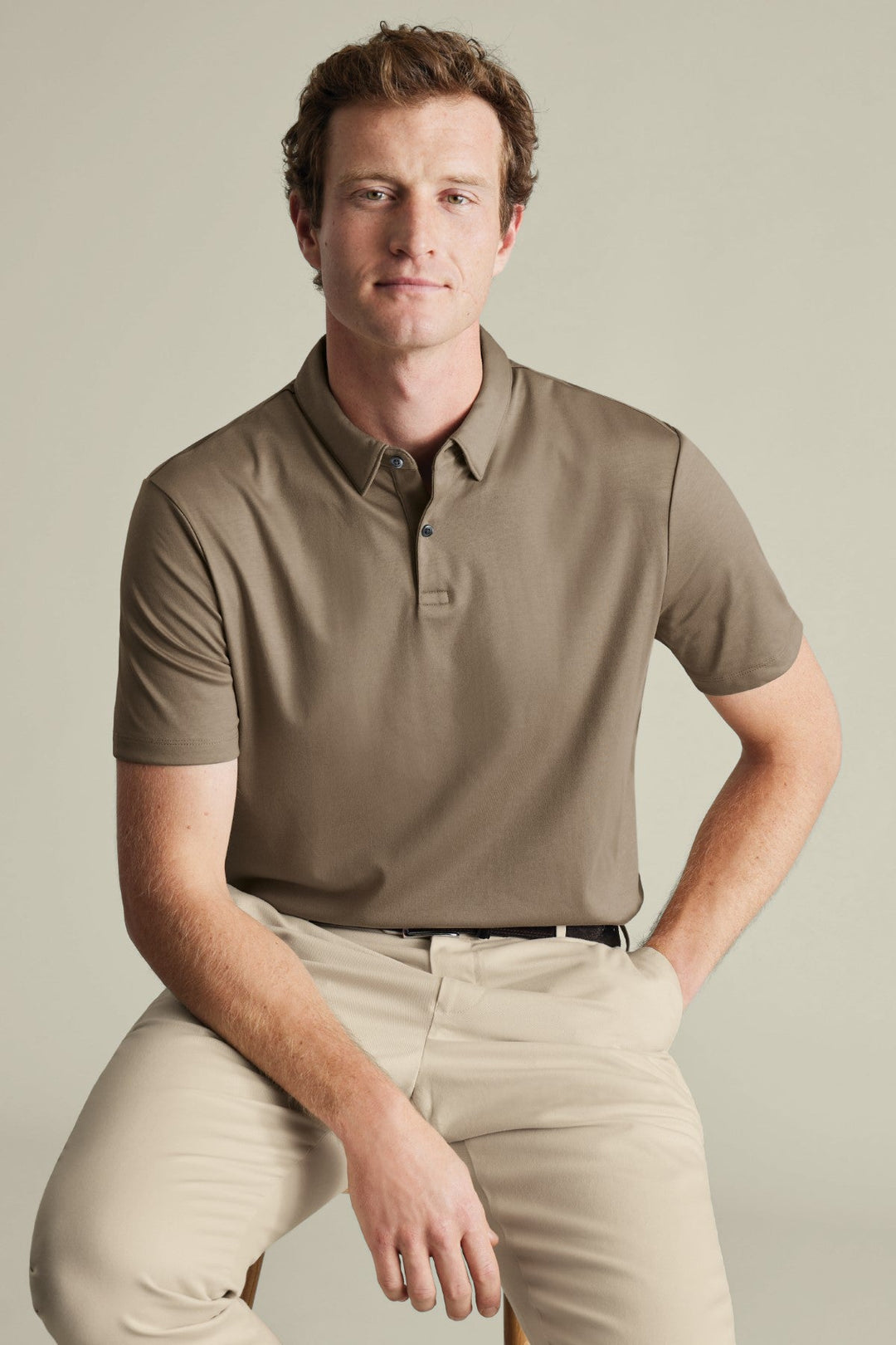 Mocha Plain Short Sleeve Jersey Polo